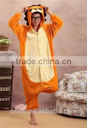 Flannel Cartoon Adult Animal Jumpsuit Animal Pajamas Jumpsuit Lion Design