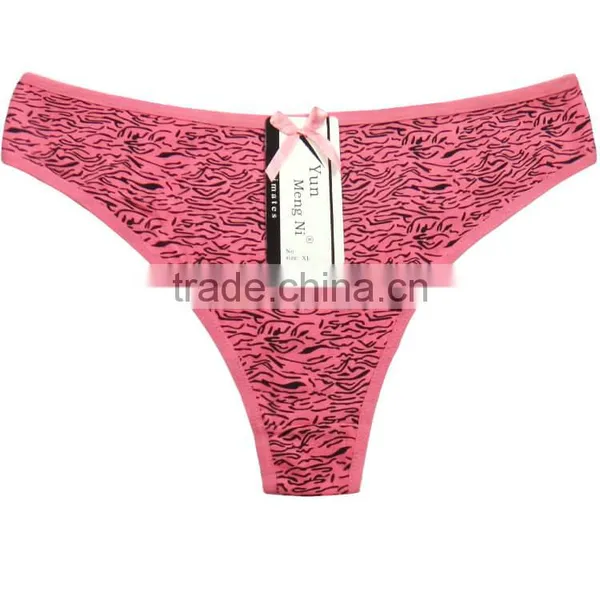 Yun Meng Ni Sexy Underwear Zebra Printed Women's T-back Soft Cotton Thong photo-4