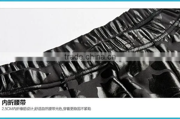New Products 2016 Innovative Heated Thermal Underear Faux Leather Long John Tight Pants Men photo-5