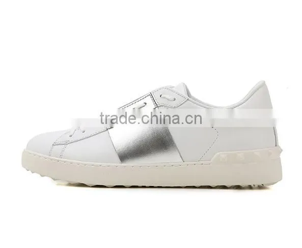 Adult White Black Leather Sneakers Shoe Liquidation Closeouts photo-2