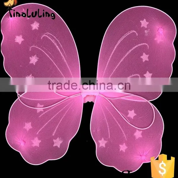 Wholesale Single Nylon Butterfly Glitter Fairy Wings Girls Dress up Costume Wedding Favors photo-5