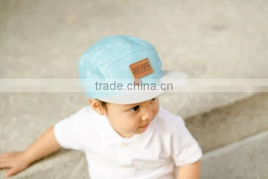 Custom Kids Design Baby Blue Cartoon 5 Panel Cap for Children photo-3