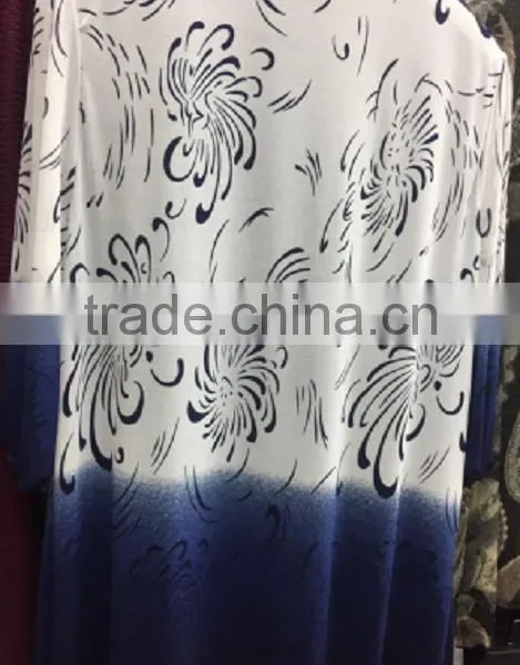 Top Sale Sapphire Blue Plus Size Printed Designs Latest Fashion Blouse for Lady photo-2