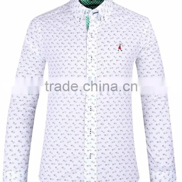 New Design Men's Long Sleeve Slim Fit Shirt With Contrast Collar and Cuff photo-2