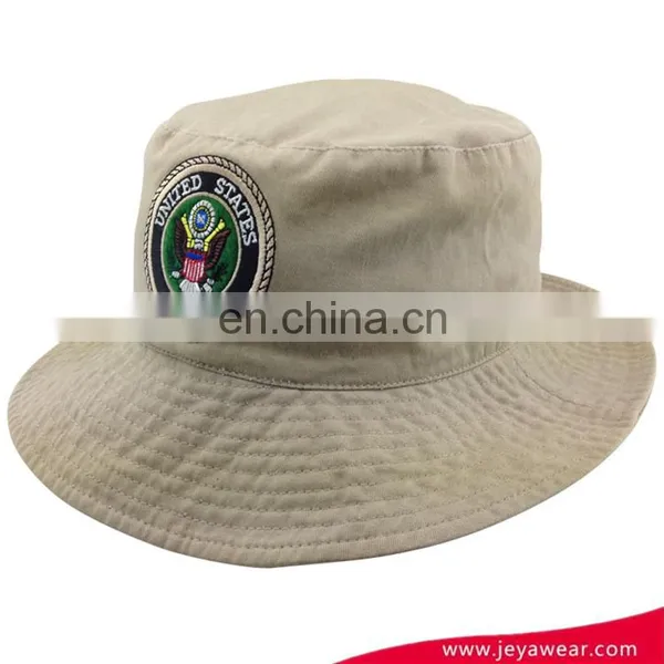 Wholesale Heavy Cotton Jacquard Elstic Sweatband Bucket Hat With Embroidery Patch photo-6
