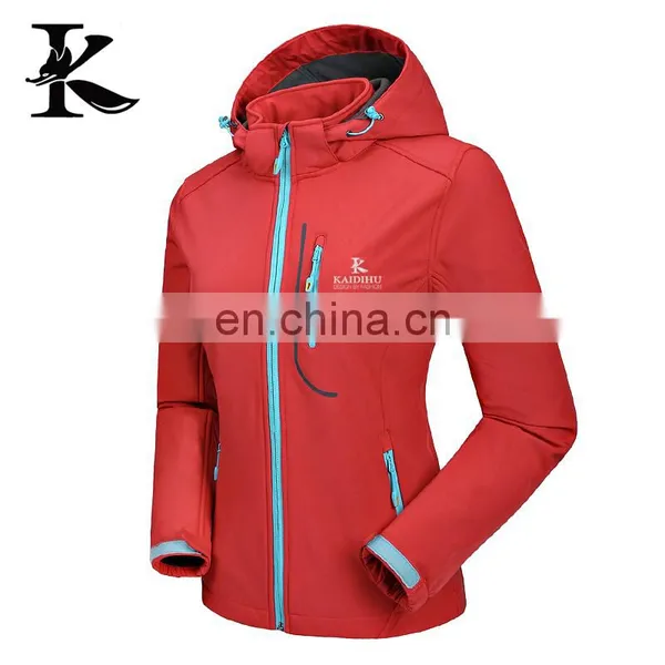 Woman Jacket Softshell Hiking Red Jacket photo-2