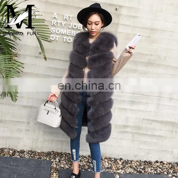 Russian Style Real Fox Fur Vest for Women Luxurious Handmade Long Vest photo-6