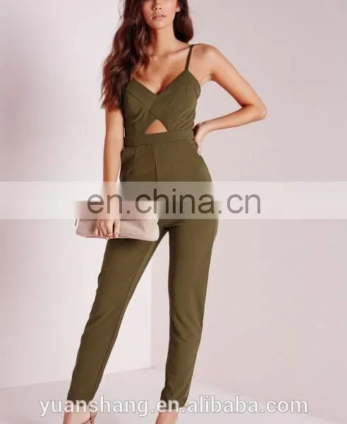 Fashion New Design Women Sexy Onesie Jumpsuit In Khaki 2015 photo-4