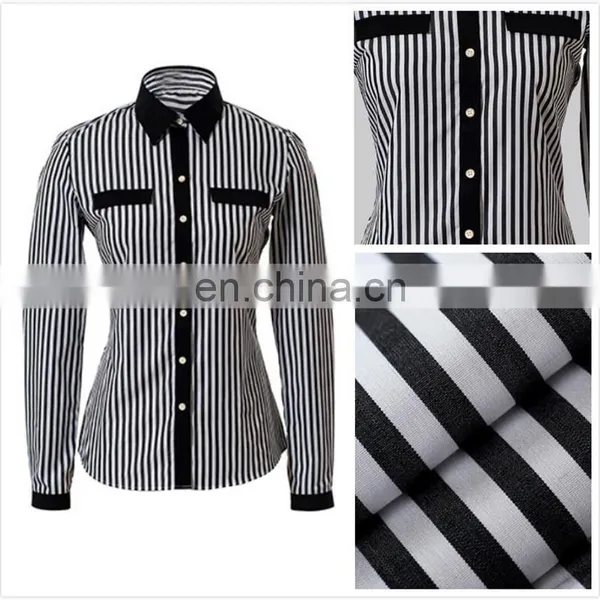 Classical Black and White Stripe Ladies Blouse or Tops photo-6