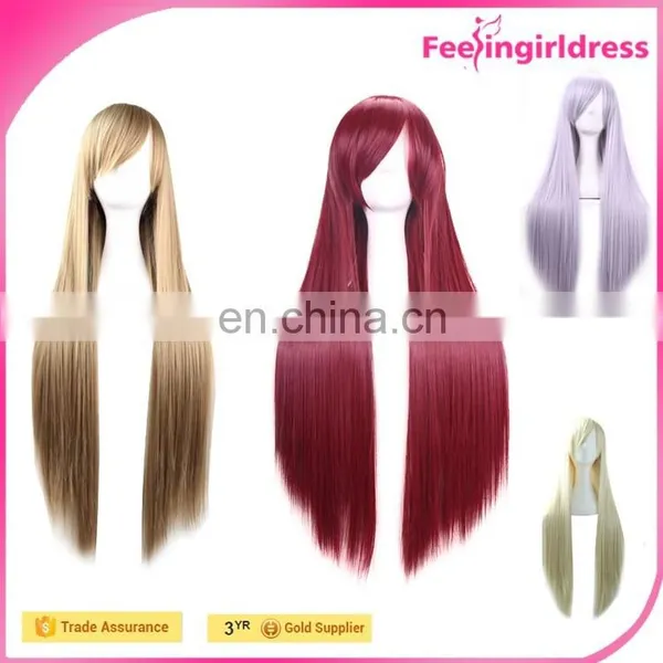 Fashion Quality Synthetic Feathers Cosplay Wig Long Purple photo-3