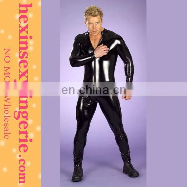 Hot Sell Long Leather Rubber Leotard Men Brown Leather Corset