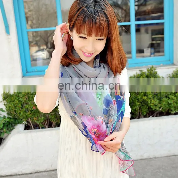 2015fashion Style Newest High Quality Silk Georgette Digital Printing Stole(SP887DL) photo-3