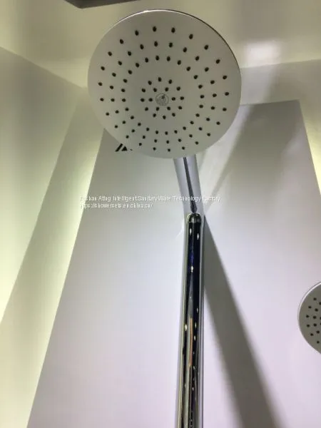 AT-P005 Shower Systems With Platform Round Top Shower With Hand Shower Water Outlet Aluminum Alloy Platform photo-3