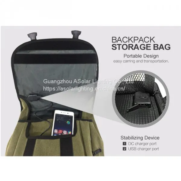 Lightweight Nylon Waterproof Backpack With Solar Charger Solar Bag Laptop photo-2