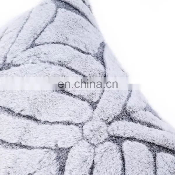 Decorative Luxury Warm Sofa 100% Polyester Cutting Rabbit Faux Fur Square Shape Gray Cushion Custom Cushions photo-4