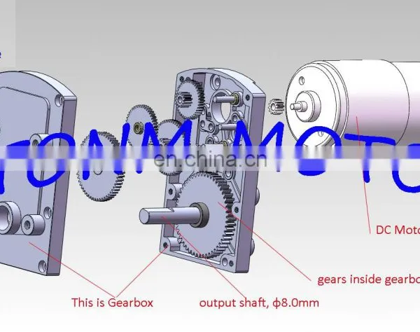 12VDC 100KG Flat Square Gearbox Spur Gear Motor photo-5