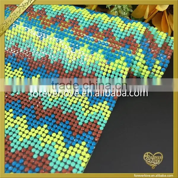 New Design Wholesale Hotfix Rhinestone Resin Striped Sheet FHRM-059 photo-2