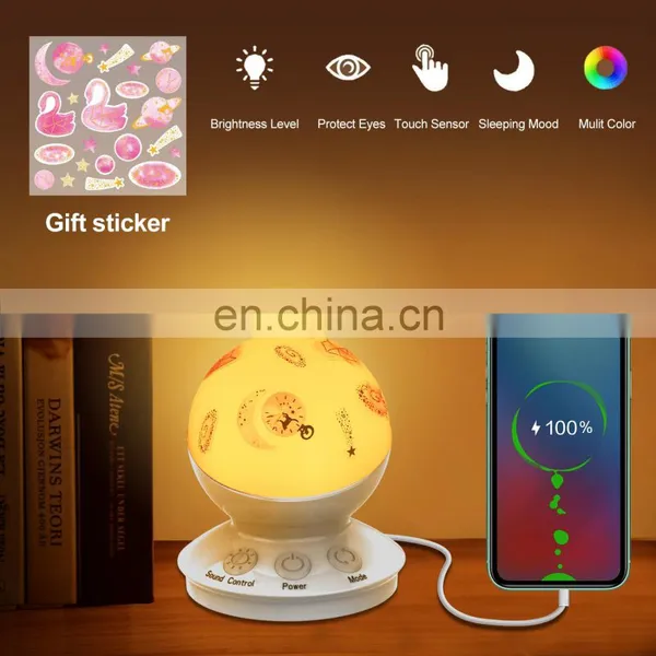 LED Multi Color Voice Sensor Baby Sleeping Night Light Soft Eye Protection With Usb Charging Light for Children photo-3