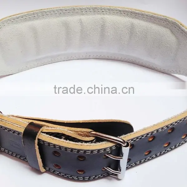 Professional Fitness Weightlifting Back Support Power Gym Belt Genuine Leather Belt 4" photo-2
