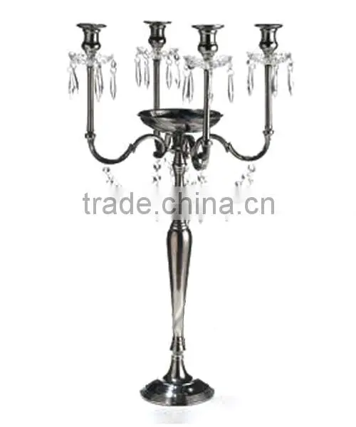 5 Lite Chrome Plated Wedding Candelabra photo-2