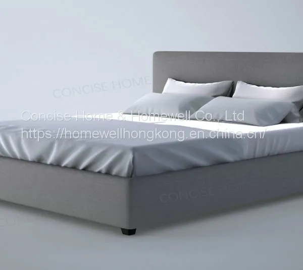 Concise Home Modern Furniture Minimalist Bed BB-1605-15 Genuine Leather or Fabric Upholstery Bed
