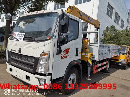 Customized SINO TRUK HOWO 4*2 4T 116hp Diesel Cargo Truck With Crane for Sale, photo-3