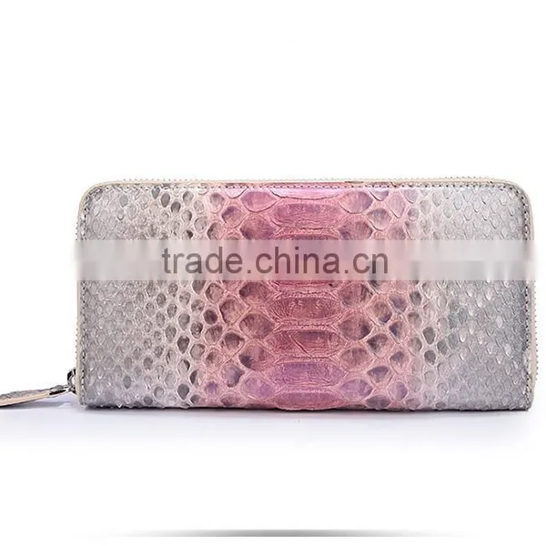 Custom Logo Lady Luxury Genuine Python Snake Skin Leather Clutch Bag Wallet for Women photo-4