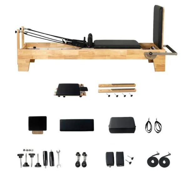 Body Pilates Reformer Set Balanced Professional Yoga Fitness Wood Pilates Machine Bed Chair Equipment for Home Workout photo-3