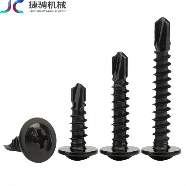 Carbon Steel Black Large Flat Head Washer Drill Tail Dovetail Self-tapping Screws photo-2