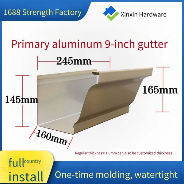 Supply of 8-inch Aluminum Alloy Gutters, Drainage Troughs for Factory Building Eaves, and Manufacturer of Prefabricated Eaves Gutters photo-2