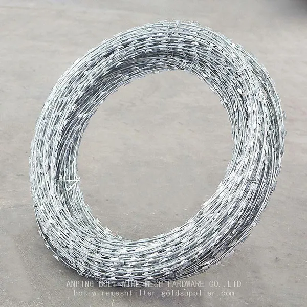 Razor Barbed Wire, Razor Wire Fencing Razor Fence, Razor Ribbon Barbed Wire Galvanized Steel Razor Wire Fence BOLI