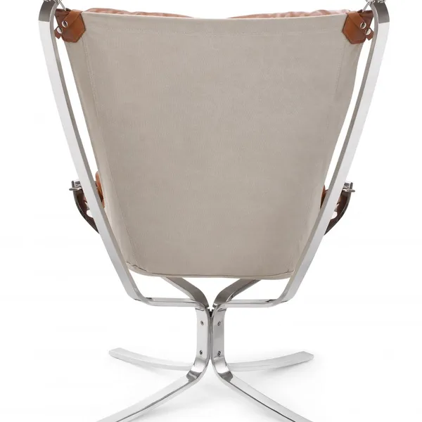 Seagull Chair Small Version Vatne Design Leather Swivel Chair With Polished Chrome Frame photo-3
