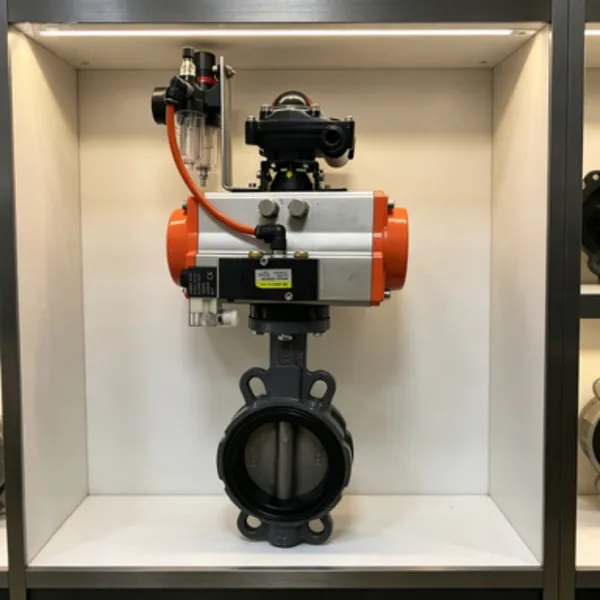 Marine Wafer Pneumatic Butterfly Valve With Solenoid for Seawater Cooling Systems, GB/T3036-94 photo-4