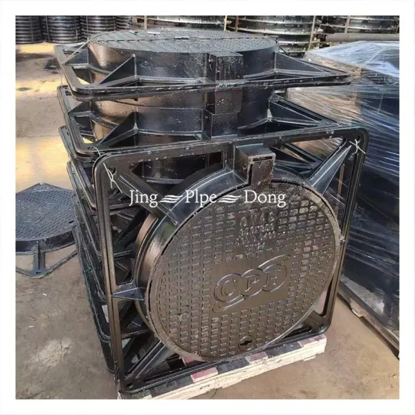 EN124 Ductile Iron Manhole Hatch Cover C250 D400 E600 With Frame Heavy Duty Black Parking Safety Road Facilities photo-5