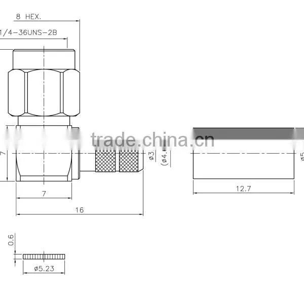 SMA Male Right Angle Coaxial Connector for RG-58U,LMR-195U,LMR-200 Cable,electrical Contact photo-5