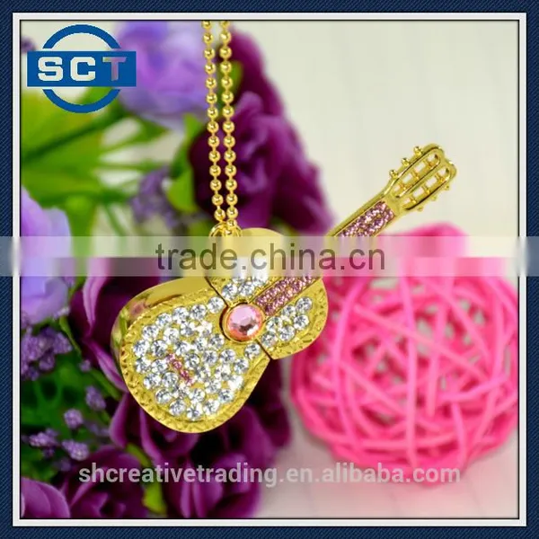 Crystal Guitar Shaped USB Flash Drive With Jewelry Surface 8GB/16GB/32GB photo-5