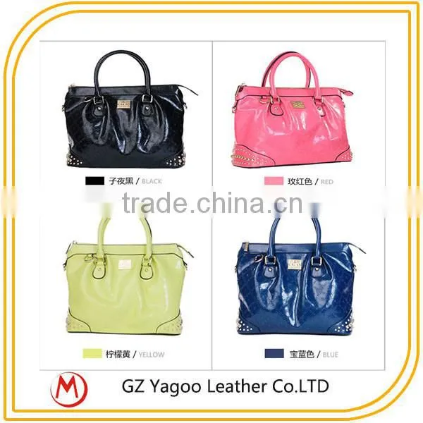 HIGH Quality Women Leather Tote Rivet Bag Guangzhou Handbag Factory photo-2