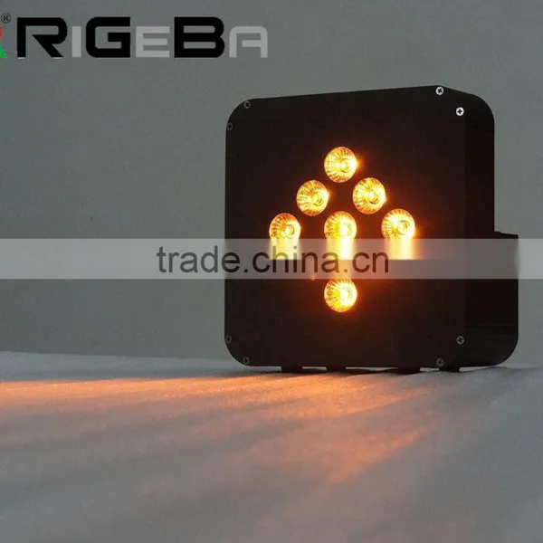 2015 Built-in Li-ion Battery & Wireless Super Slim 9*10W RGBWA 5 IN 1 Led Mini Flat Par Can Stage Par Light photo-6