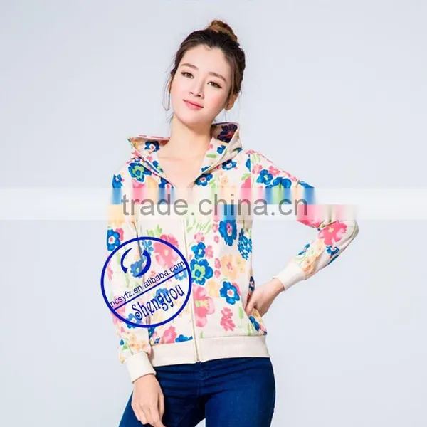 Custom Women Full Printed Zipper-up Hoodies Sweatshirts photo-3