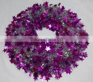 2015 Cheap PET Tinsel Wreath With Blue Star photo-4