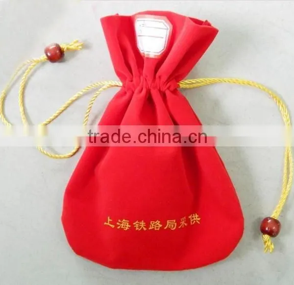 Wine Bottle Velvet Bag