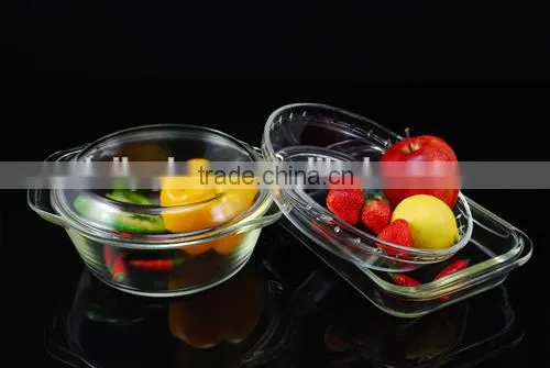 High Temperature Resistant Rectangle Glass Bowl With Glass Cap