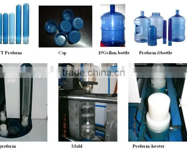 700grams 5gallon bottle semi-automatic molding machine/3gallon PET bottle making plant/PET bottle jar blowing machine