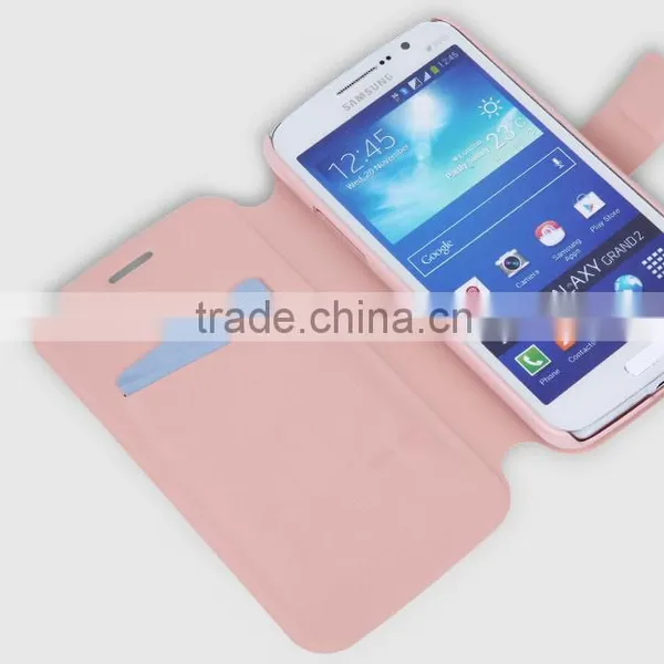 Silk Pattern Flip Leather Case With Card Slot Phone Case Wholesale For Samsung Grand 2 photo-5