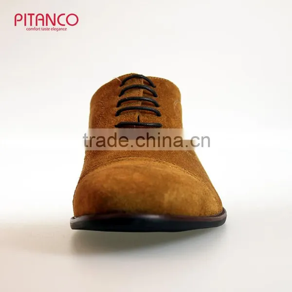 Tan Suede Leather Lace-up Mens Dress Shoes photo-3