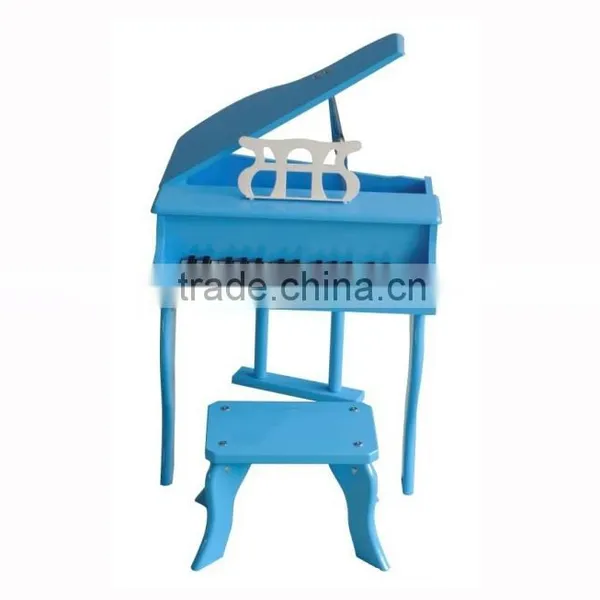 Fashional 30 Key Children Blue Wooden Piano, Mini Child Wooden Piano Toy