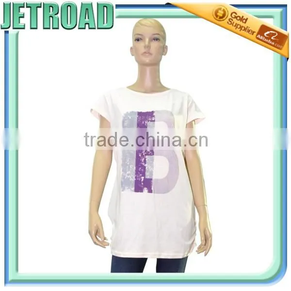 Women's Hip Long Blouse Cap Sleeves Ruffled Side Seam Designs for Fat Women
