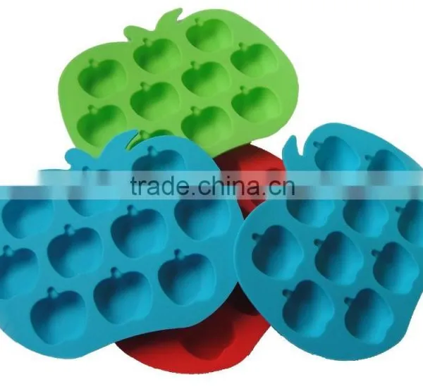 Factory Wholesaler Low Price Appled Shaped Silicone Ice Cube Tray photo-5