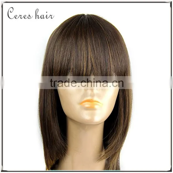 Shoulder Length New Arrival Style Dark Blonde Color Silk Base Human Hair Full Lace Wig photo-2