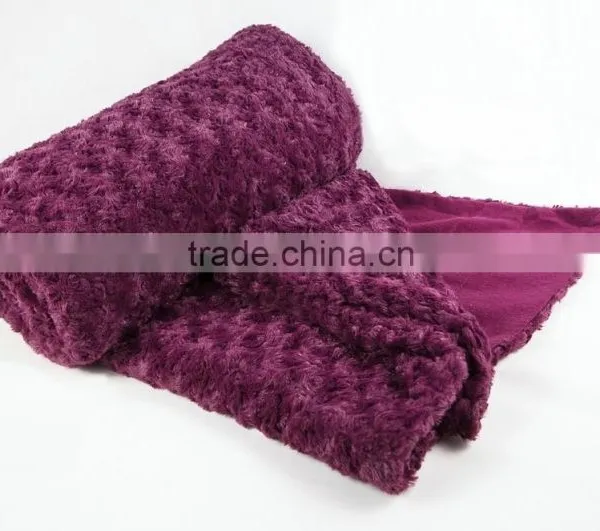 100% Polyester Soft Purple Cheap pv Fleece Gifts Promotional Blanket photo-2
